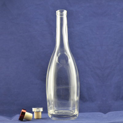 Produzione in grandi quantità Materiale di vetro Super Flint 750 ml Bottiglia di vino di vetro Vodka per bevande spiritose