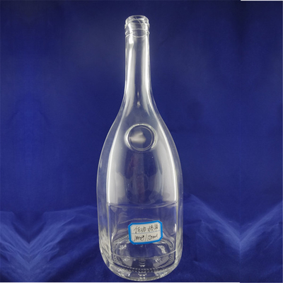 Campione gratuito 500 ml 750 ml Bottiglia di liquore rotonda in vetro con sigillo a sughero
