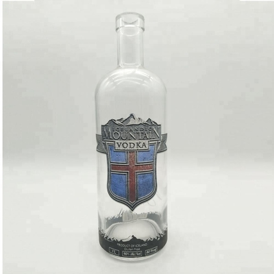 Super Flint Glass Collar 750ml Bottiglie di vodka con tipo di tenuta a vite in promozione