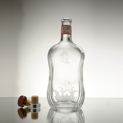 Materiale di vetro di alto filtro Bottiglia di vetro 750 ml Bottiglie di olio d'oliva chiare Tipo di tenuta del sughero