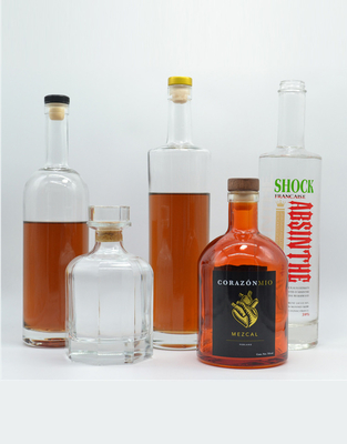 Bottiglia di vetro Super Flint per Gin Whisky Vodka Brandy Liquor 750Ml 700Ml 1L Forma quadrata