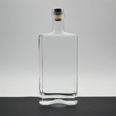 Bottiglia di vetro incisa per whisky 750 ml Quadratura Bottiglia elettroplata Super Fresco di vetro