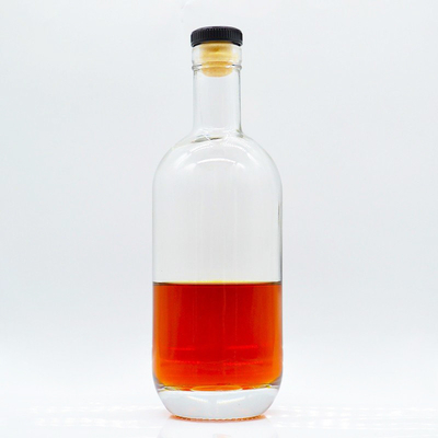 Bevande industriali Bottiglia di vetro trasparente da 700 ml con sughero e materiale di vetro Super Flint
