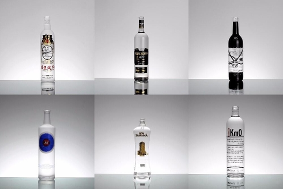 Bottiglie di vetro Guala russe da 750 ml per liquori di vodka realizzate in vetro Super Flint
