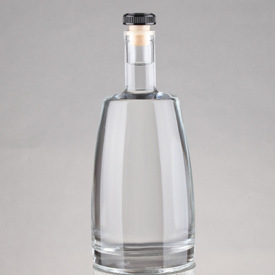 Flint Vodka Whisky Cork Cap 750ml Bottiglia di whisky in vetro con materiale a base di sughero vetro