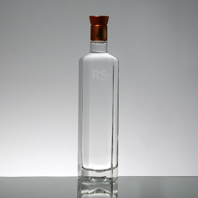 Flint Vodka Whisky Cork Cap 750ml Bottiglia di whisky in vetro con materiale a base di sughero vetro