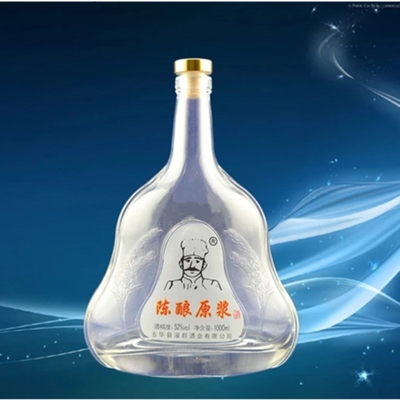 Bottiglie di vetro a forma di chitarra da 750 ml per brandy, vodka, vino, colorate e durevoli
