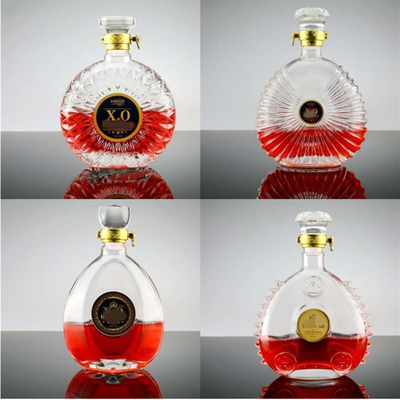 Bottiglie di vetro a forma di chitarra da 750 ml per brandy, vodka, vino, colorate e durevoli