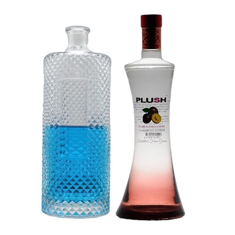 Materiale in vetro Super Flint 750ml Vodka Spirit Gin Rum Vetro Latte con sughero