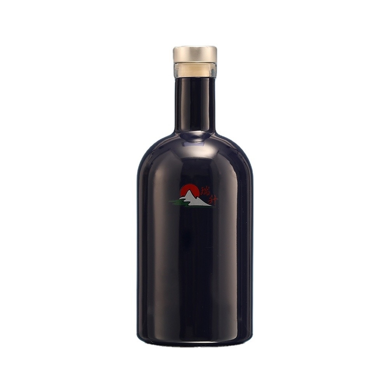 Bottiglie di vino in vetro di dimensioni personalizzate per la conservazione di whisky e vino in vetro Super Flint