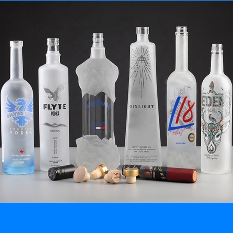 750 ml cilindro di vetro bottiglia di whisky vodka 700 ml 500 ml vetro di vino glaciazione per bevande