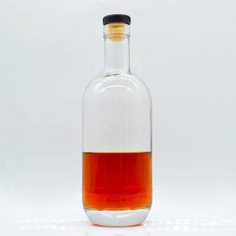 Super Flint Glass Cork Sealing Type 750 ml Vodka Whisky Sherry Whiskey Wine Bottiglie di vetro