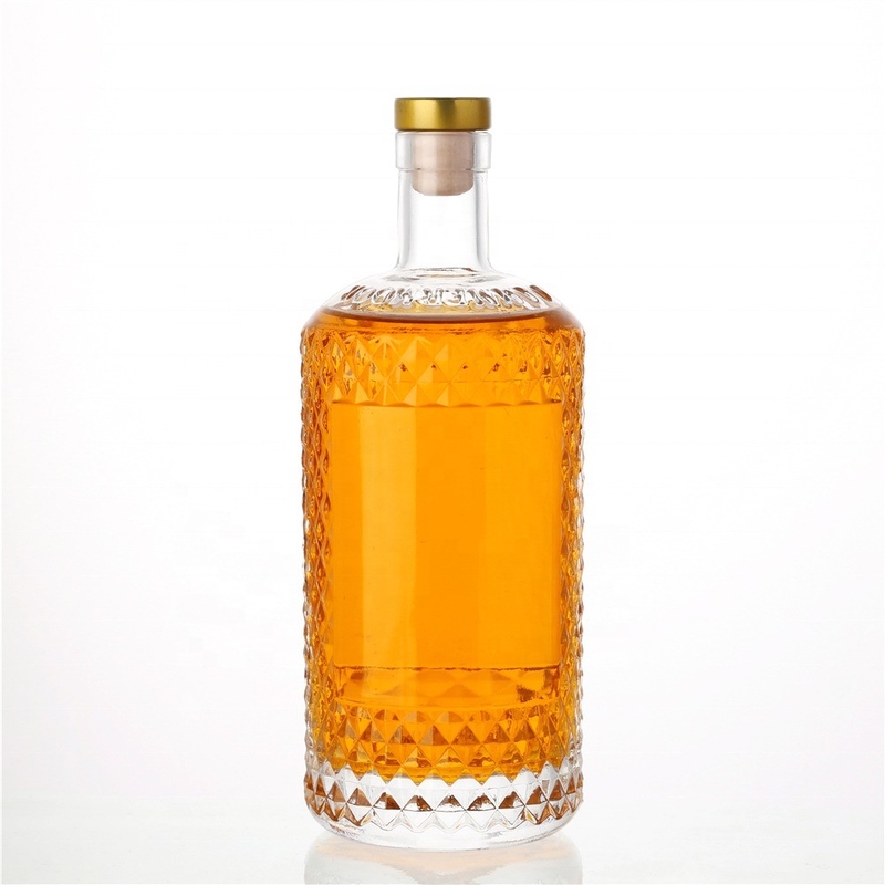 Disegni personalizzati Bottiglie di vetro grigio ambra 375ml 500ml 750ml per vodka gin liquori
