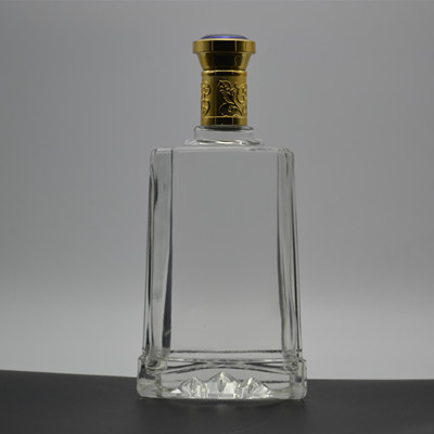 Bottiglie di vetro trasparente ghiacciato con tappi a vite per vino e brandy dipinte in colore OEM