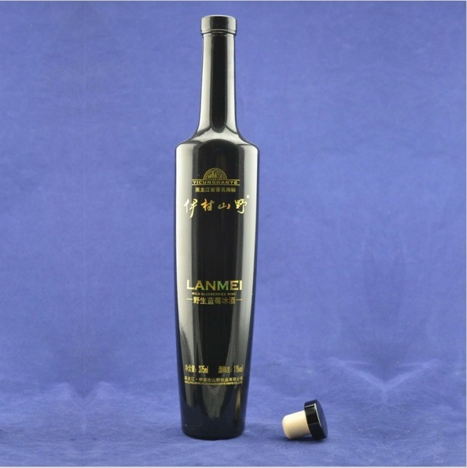 Bottine di vino in vetro nero da 750 ml per vino/olio/whisky in imballaggio in cartone