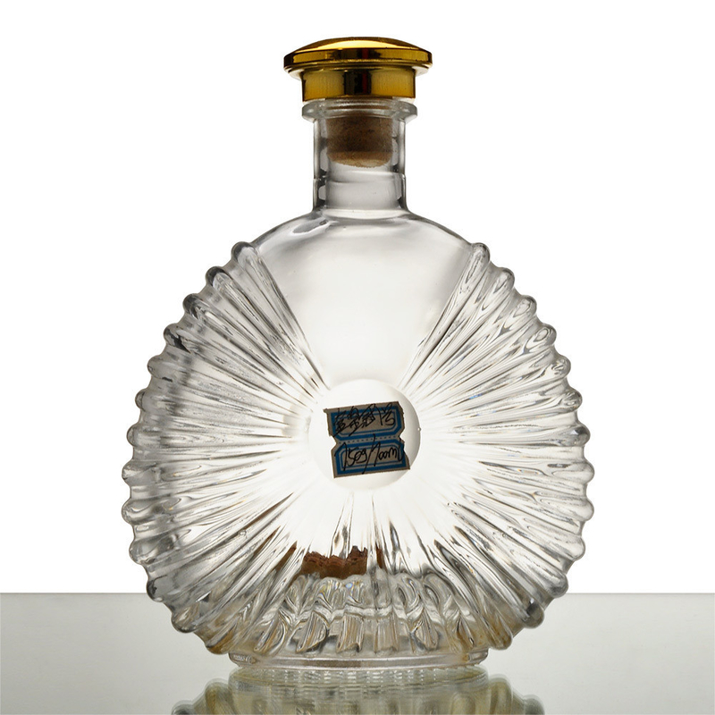 Bottiglia in vetro da 700 ml a 750 ml di liquori di brandy con decal/screen printing/painting/frost