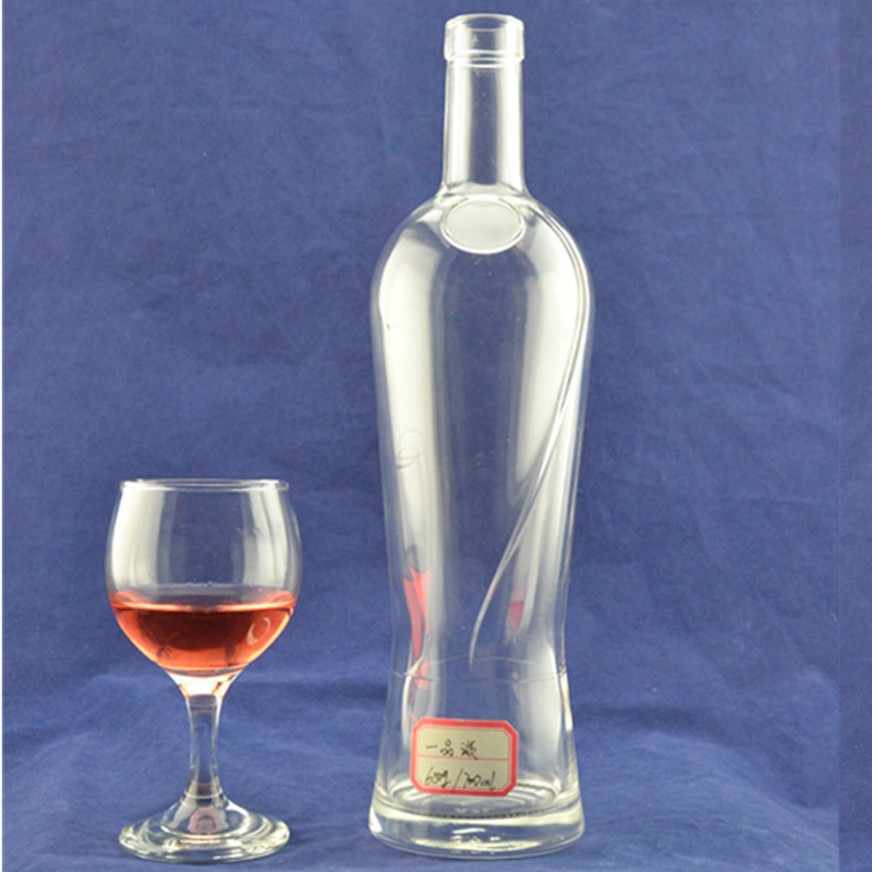 Materiale del colletto Materiale Super Flint 700 ml vuoto Alcol chiaro Rum Whisky Spirits Vodka Bottiglia di vetro per liquori