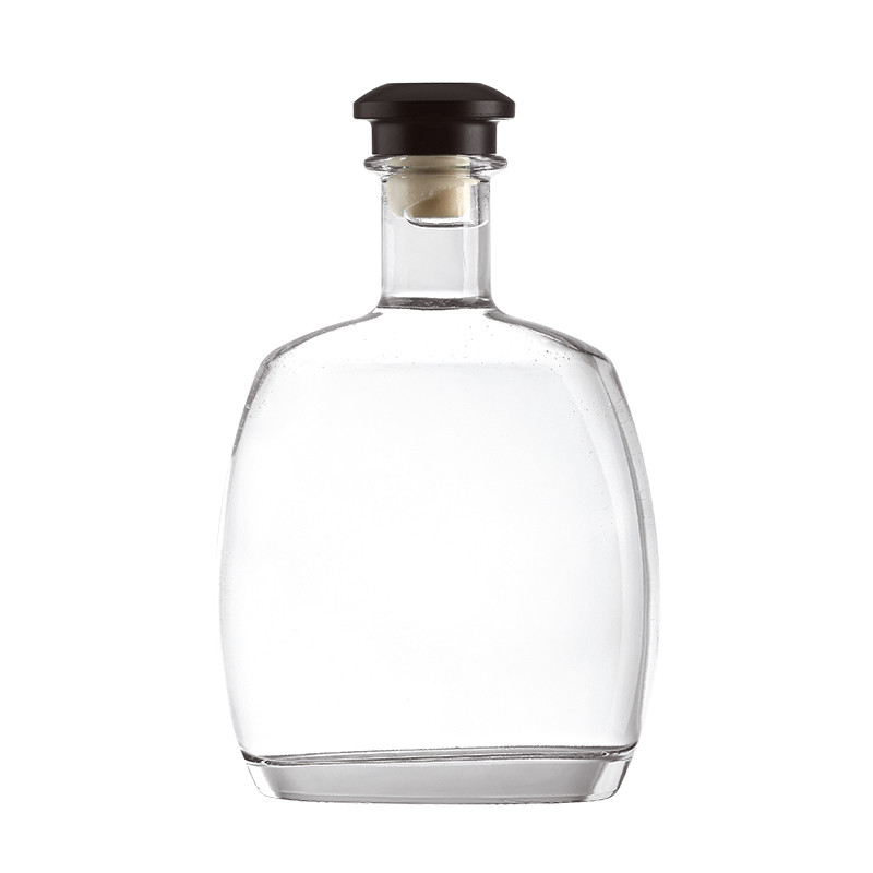 Bottiglie di vetro di 750 ml vuote di vodka gin con sughero in vetro di super pietra