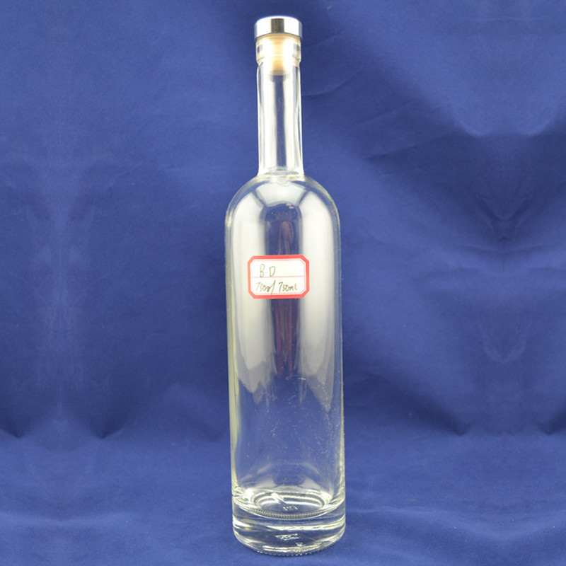 Super Flint Glass 750ml Bottiglia per sughero a fondo spesso e disegno personalizzato di liquori
