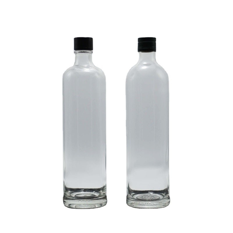 Termini FOB Bottiglia d'acqua in vetro Super Flint con tappo e superficie deccale 750ml 1000ml