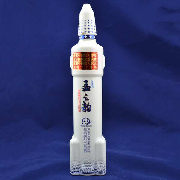 Bottiglia in vetro di vodka a forma di razzo da 750 ml personalizzata per bevande online con tappo a vite