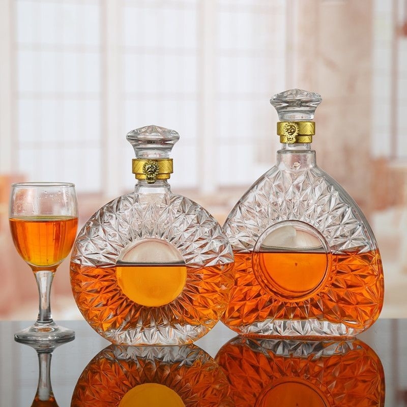 500ml 750ml 1000ml Super Flint Glass Bottle per Vodka Industriale Whisky Rum Gin Liquor