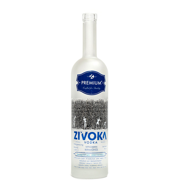 Bottiglie di vetro Super Flint per vodka whisky liquore in 500ml 700ml 75cl materiale ghiacciato