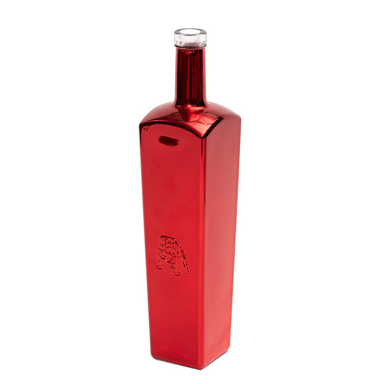 Super Flint Glass Fancy Unique Shape Frosted 750ml Color vuoto Spray Vino Bottiglia di vetro 500ml per liquori