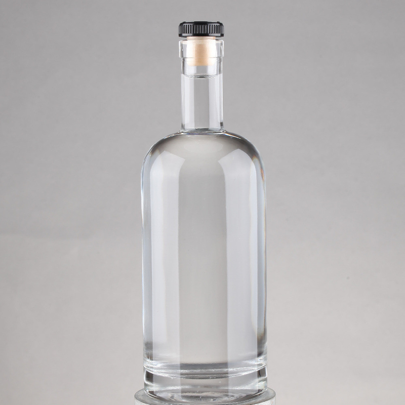 Flint Vodka Whisky Cork Cap 750ml Bottiglia di whisky in vetro con materiale a base di sughero vetro